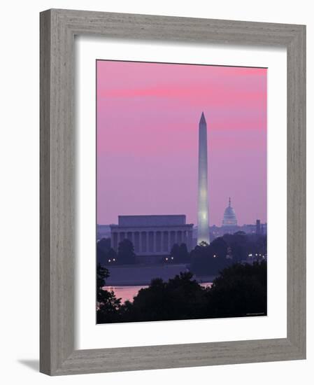 Lincoln and Washington Memorials and Capitol, Washington D.C. Usa-Walter Bibikow-Framed Photographic Print