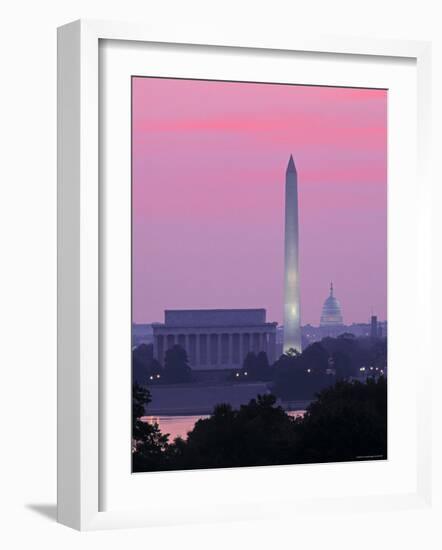 Lincoln and Washington Memorials and Capitol, Washington D.C. Usa-Walter Bibikow-Framed Photographic Print