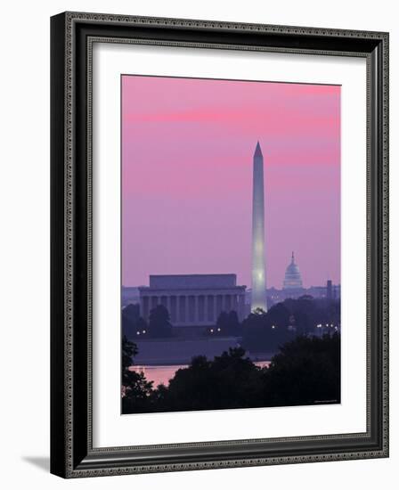 Lincoln and Washington Memorials and Capitol, Washington D.C. Usa-Walter Bibikow-Framed Photographic Print