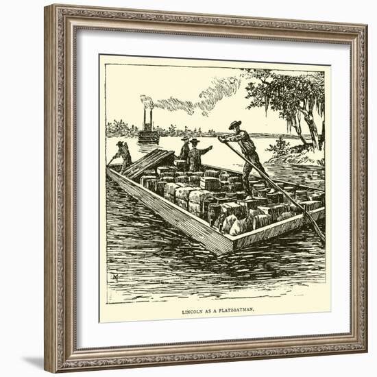 Lincoln as a Flatboatman-null-Framed Giclee Print