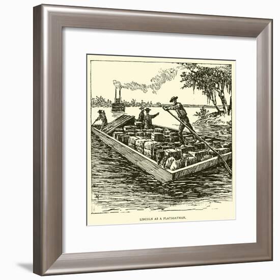 Lincoln as a Flatboatman-null-Framed Giclee Print