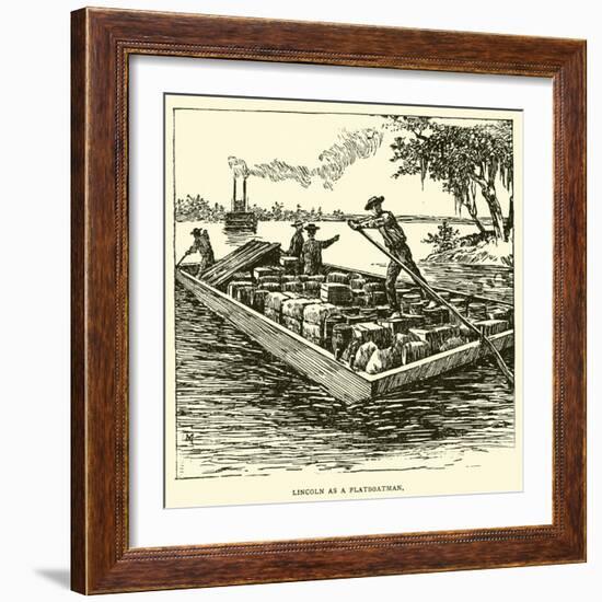 Lincoln as a Flatboatman-null-Framed Giclee Print