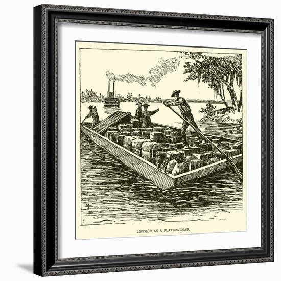 Lincoln as a Flatboatman-null-Framed Giclee Print