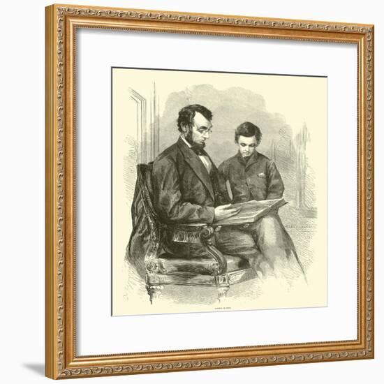 Lincoln at Home, April 1865-null-Framed Giclee Print