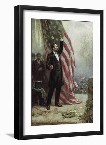 Lincoln at Independence Hall-Jean Leon Gerome Ferris-Framed Giclee Print