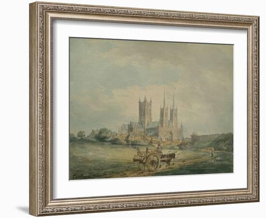 Lincoln Cathedral, 1797 (W/C on Paper)-Thomas Girtin-Framed Giclee Print