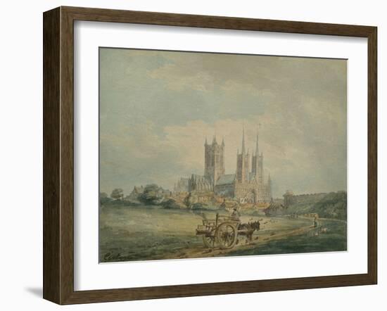 Lincoln Cathedral, 1797 (W/C on Paper)-Thomas Girtin-Framed Giclee Print