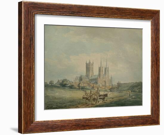 Lincoln Cathedral, 1797 (W/C on Paper)-Thomas Girtin-Framed Giclee Print