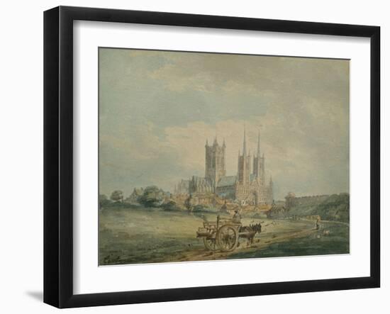 Lincoln Cathedral, 1797 (W/C on Paper)-Thomas Girtin-Framed Giclee Print