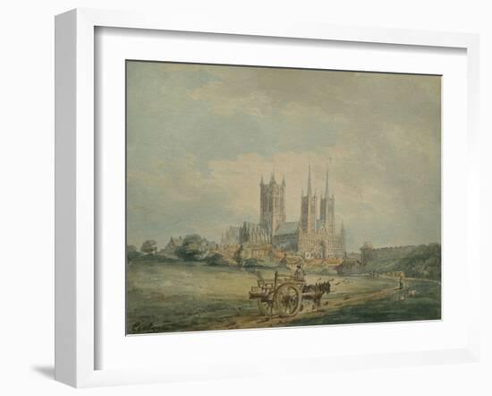 Lincoln Cathedral, 1797 (W/C on Paper)-Thomas Girtin-Framed Giclee Print