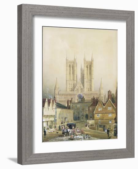 Lincoln Cathedral, 19th Century-Peter De Wint-Framed Giclee Print