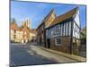 Lincoln Cathedral and timbered architecture viewed from the cobbled Steep Hill, Lincoln, Lincolnshi-Frank Fell-Mounted Photographic Print