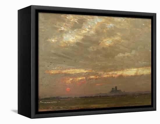 Lincoln Cathedral at Sunset, 1912-Albert Goodwin-Framed Premier Image Canvas
