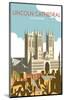 Lincoln Cathedral - Dave Thompson Contemporary Travel Print-Dave Thompson-Mounted Giclee Print