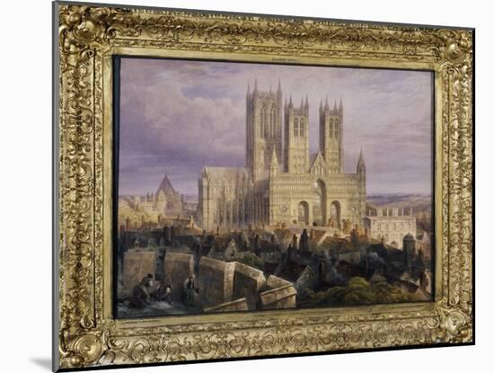 Lincoln Cathedral from the North West, Lincolnshire, England, 19th Century-Frederick Mackenzie-Mounted Giclee Print