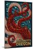 Lincoln City, Oregon - Mosaic Octopus-Lantern Press-Mounted Art Print