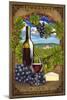 Lincoln City, Oregon - Pinot Noir-Lantern Press-Mounted Art Print