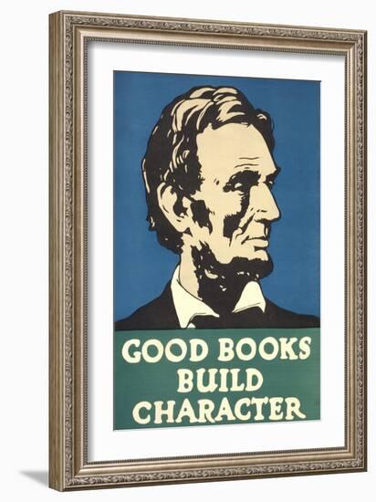 Lincoln, Good Books Build Character-null-Framed Art Print