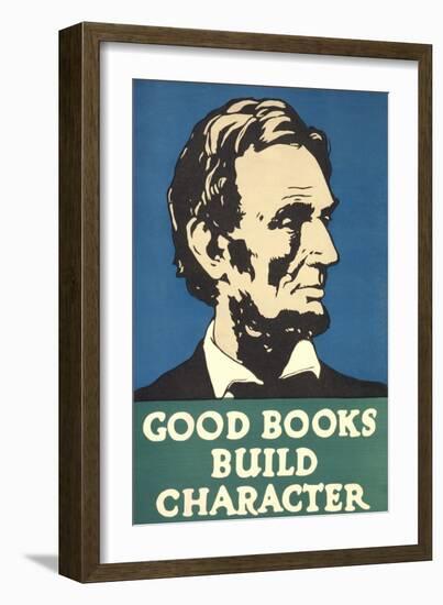 Lincoln, Good Books Build Character-null-Framed Art Print