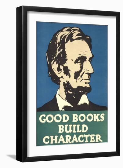 Lincoln, Good Books Build Character-null-Framed Art Print