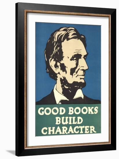 Lincoln, Good Books Build Character-null-Framed Art Print