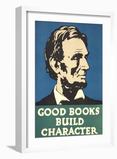 Lincoln, Good Books Build Character-null-Framed Art Print