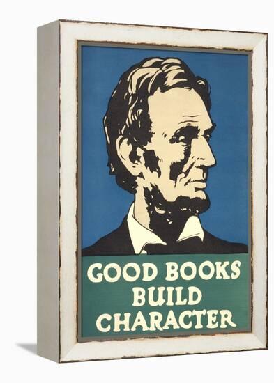 Lincoln, Good Books Build Character-null-Framed Stretched Canvas