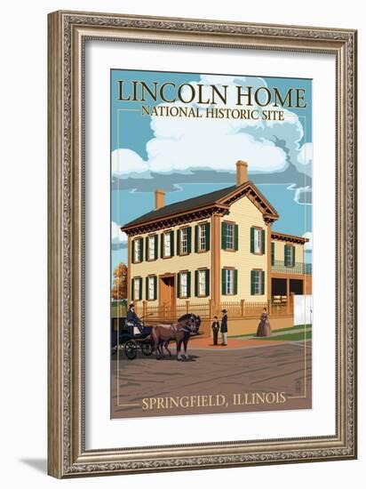 Lincoln Home National Historic Site - Springfield, Illinois-Lantern Press-Framed Art Print