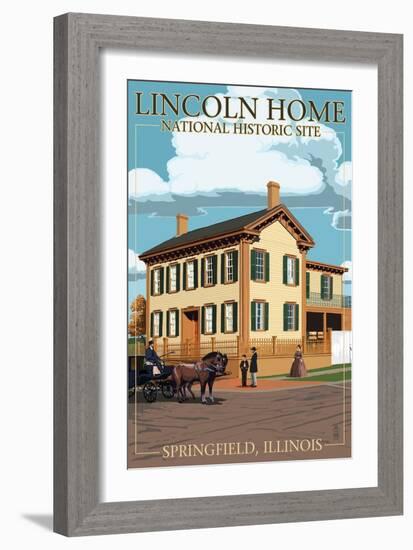 Lincoln Home National Historic Site - Springfield, Illinois-Lantern Press-Framed Art Print