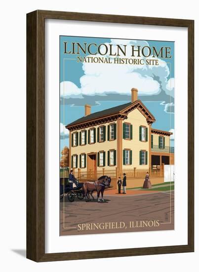 Lincoln Home National Historic Site - Springfield, Illinois-Lantern Press-Framed Art Print