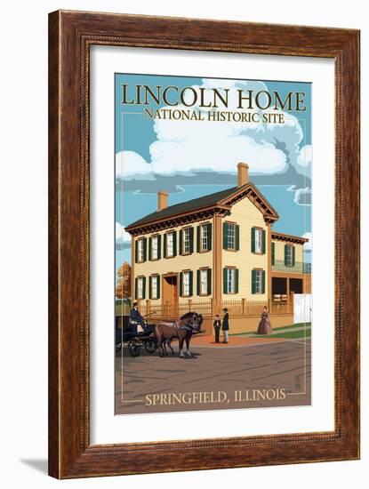 Lincoln Home National Historic Site - Springfield, Illinois-Lantern Press-Framed Art Print