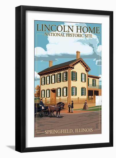 Lincoln Home National Historic Site - Springfield, Illinois-Lantern Press-Framed Art Print