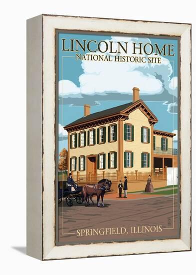 Lincoln Home National Historic Site - Springfield, Illinois-Lantern Press-Framed Stretched Canvas