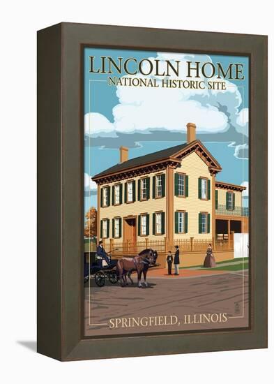 Lincoln Home National Historic Site - Springfield, Illinois-Lantern Press-Framed Stretched Canvas