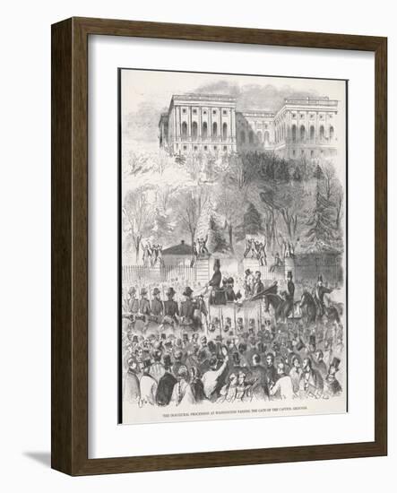 Lincoln is Inaugurated at Washington-Winslow Homer-Framed Art Print