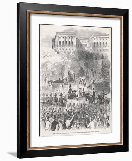 Lincoln is Inaugurated at Washington-Winslow Homer-Framed Art Print