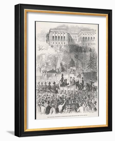 Lincoln is Inaugurated at Washington-Winslow Homer-Framed Art Print