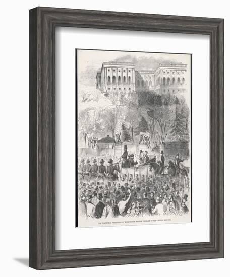 Lincoln is Inaugurated at Washington-Winslow Homer-Framed Art Print