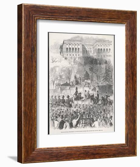 Lincoln is Inaugurated at Washington-Winslow Homer-Framed Art Print