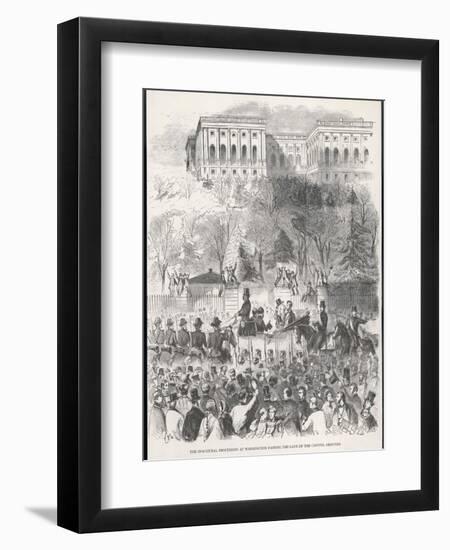 Lincoln is Inaugurated at Washington-Winslow Homer-Framed Art Print