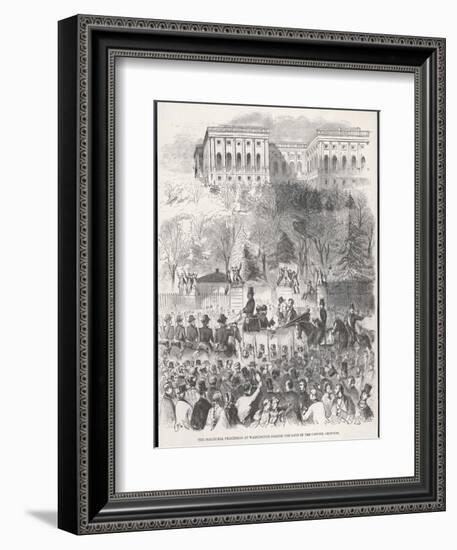 Lincoln is Inaugurated at Washington-Winslow Homer-Framed Art Print