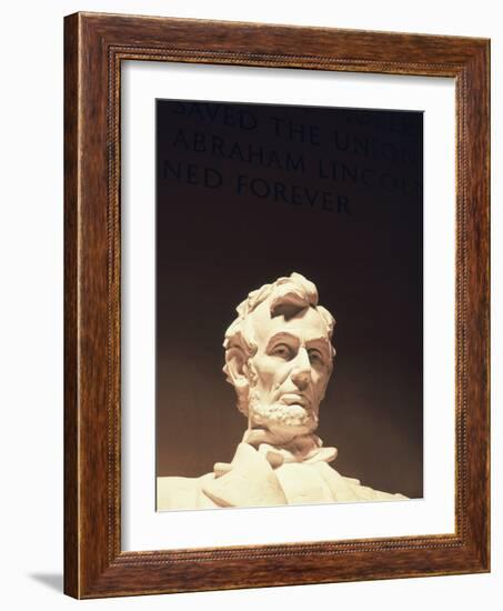 Lincoln Memorial, Abraham Lincoln Memorial Statue, Washington DC, USA-Walter Bibikow-Framed Photographic Print