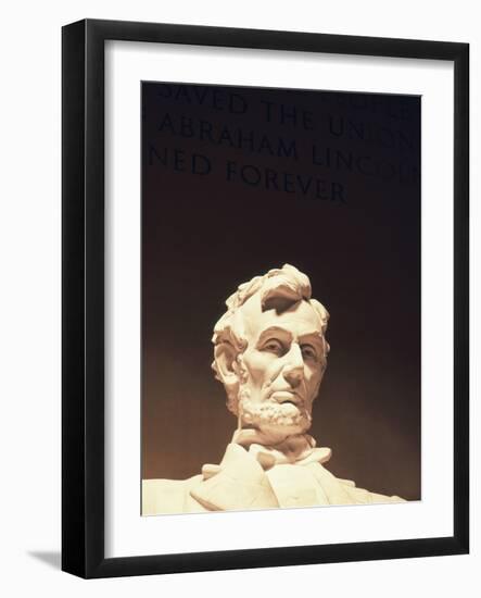 Lincoln Memorial, Abraham Lincoln Memorial Statue, Washington DC, USA-Walter Bibikow-Framed Photographic Print