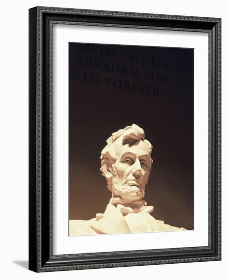 Lincoln Memorial, Abraham Lincoln Memorial Statue, Washington DC, USA-Walter Bibikow-Framed Photographic Print