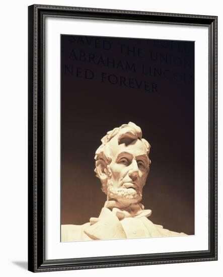 Lincoln Memorial, Abraham Lincoln Memorial Statue, Washington DC, USA-Walter Bibikow-Framed Photographic Print