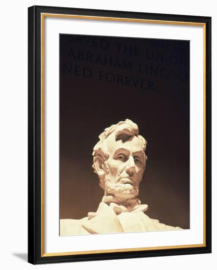 Lincoln Memorial, Abraham Lincoln Memorial Statue, Washington DC, USA-Walter Bibikow-Framed Photographic Print