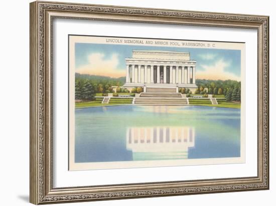 Lincoln Memorial and Mirror Pool-null-Framed Art Print