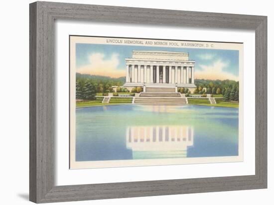 Lincoln Memorial and Mirror Pool-null-Framed Art Print