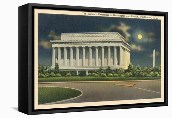 Lincoln Memorial and Washington Monument-null-Framed Stretched Canvas