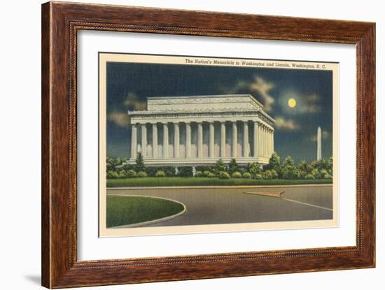 Lincoln Memorial and Washington Monument-null-Framed Art Print